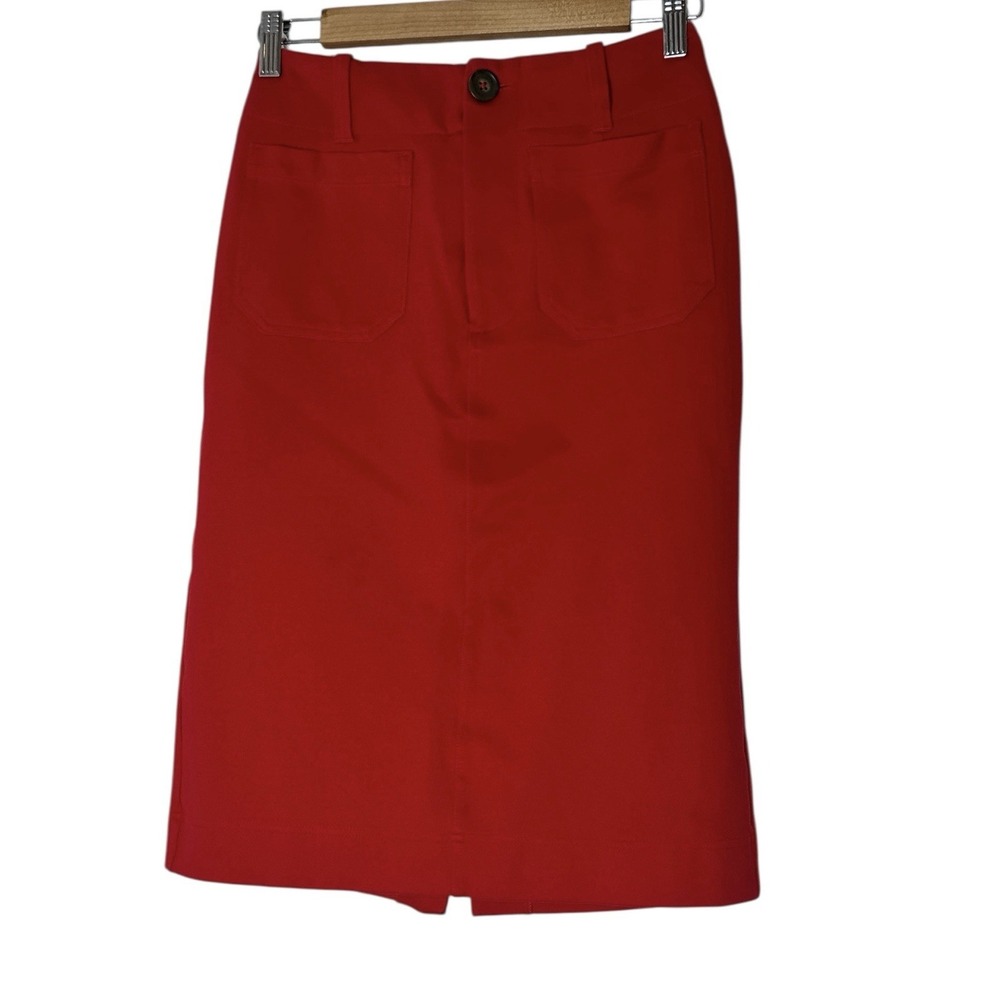 Anthropologie Maeve The Colette Skirt Women's XS Red Patch‎ Pockets Holiday - Picture 2 of 10